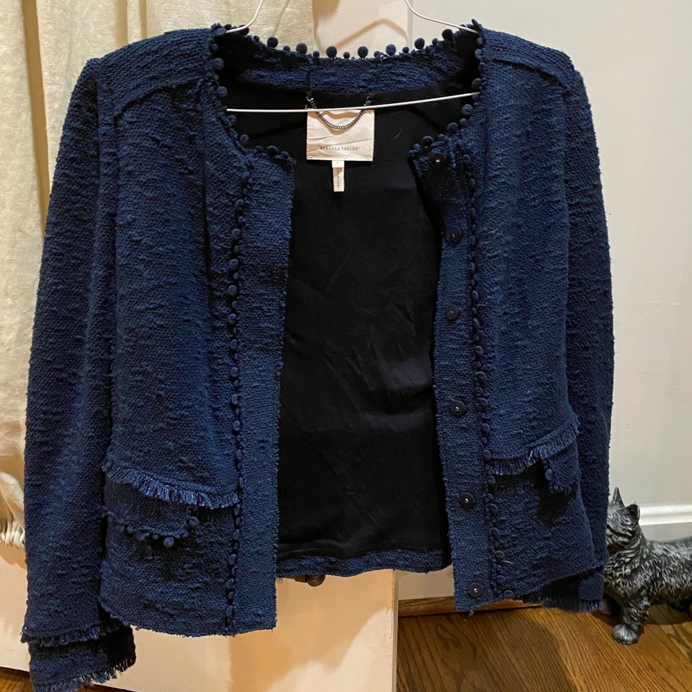 Rebecca Taylor Boucle Blue Jacket